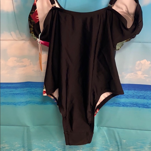 Kona Sol Floral One Piece Swimsuit Medium #AA044 - Picture 7 of 9